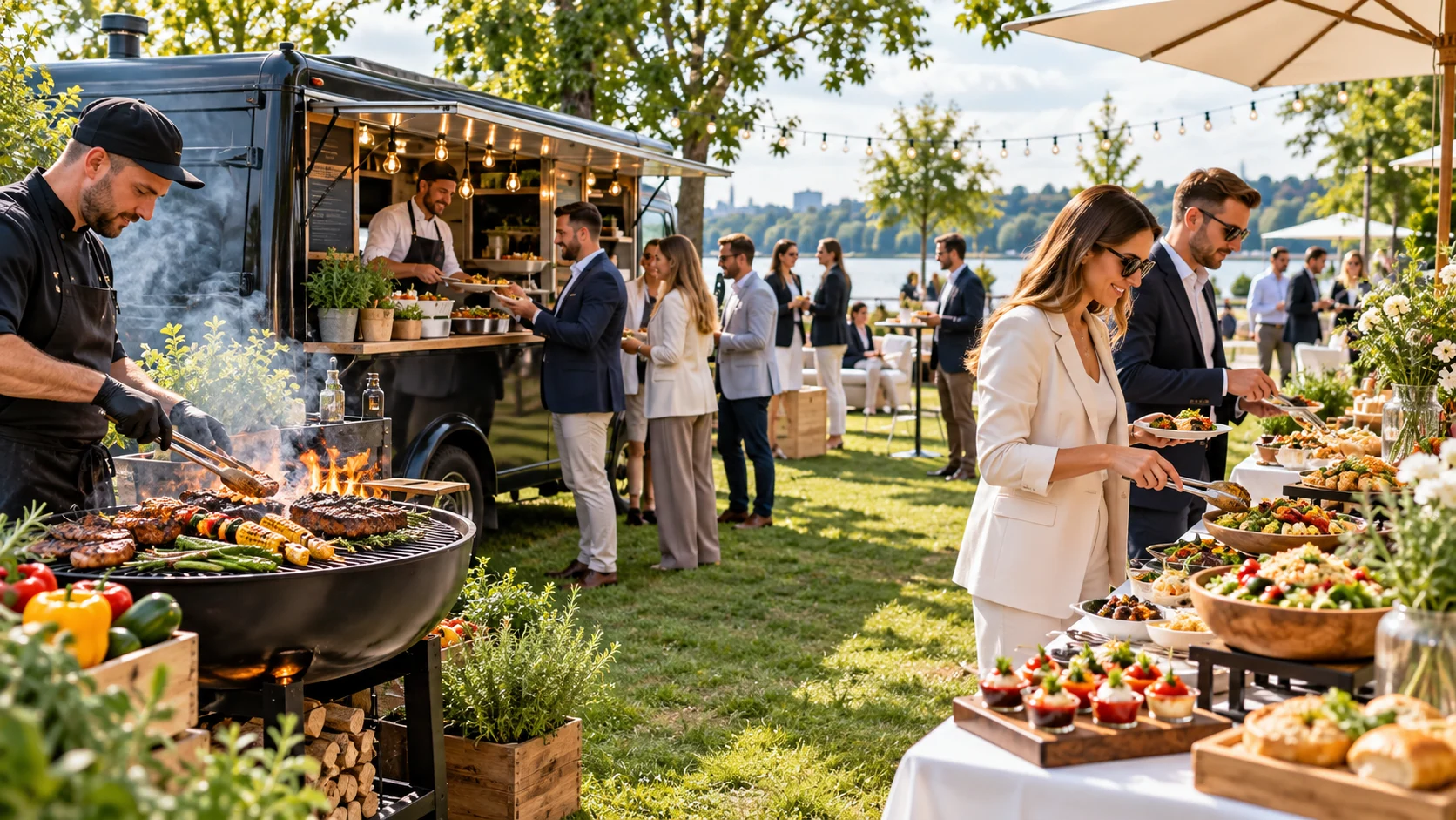 Ilustracja tematu: catering na piknik firmowy — poradnik Trufland